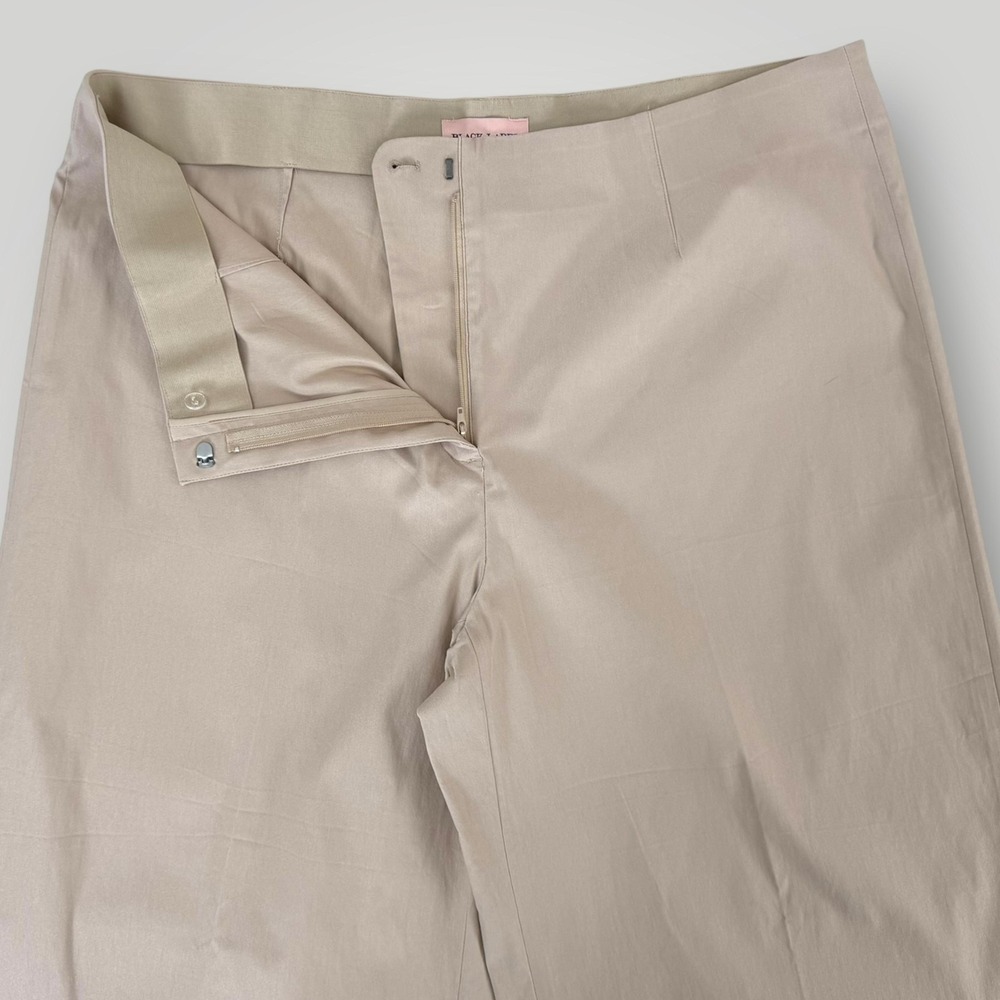 NEW Chicos Black Label Pants Womens 18 SHORT Beige Ponte Crop Wide Leg Business - Picture 4 of 8